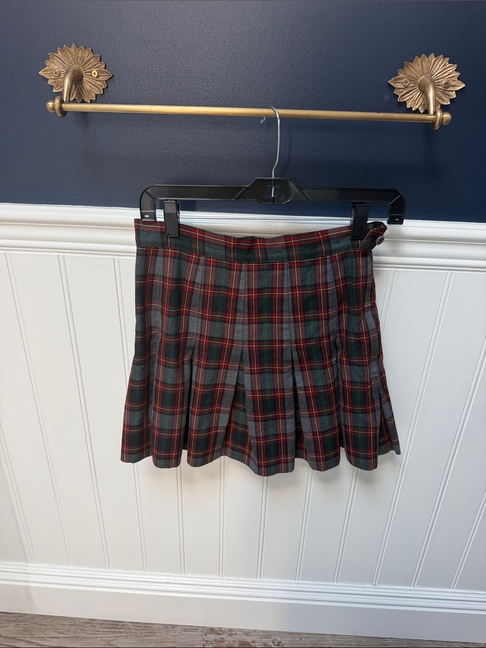 Authentic Vintage 90s Parker Red & Green Tartan Pleated School Girl Mini Skirt